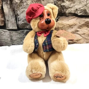 Vintage Robert Raikes Bears Papa Teddy Bear With Tags Autographed Signed Wooden
